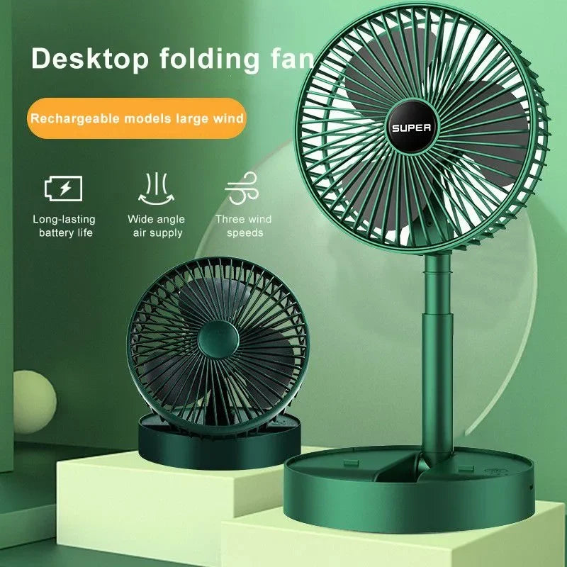USB Rechargeable Fan Portable Electric Mini Fan Foldable Telescopic Fan